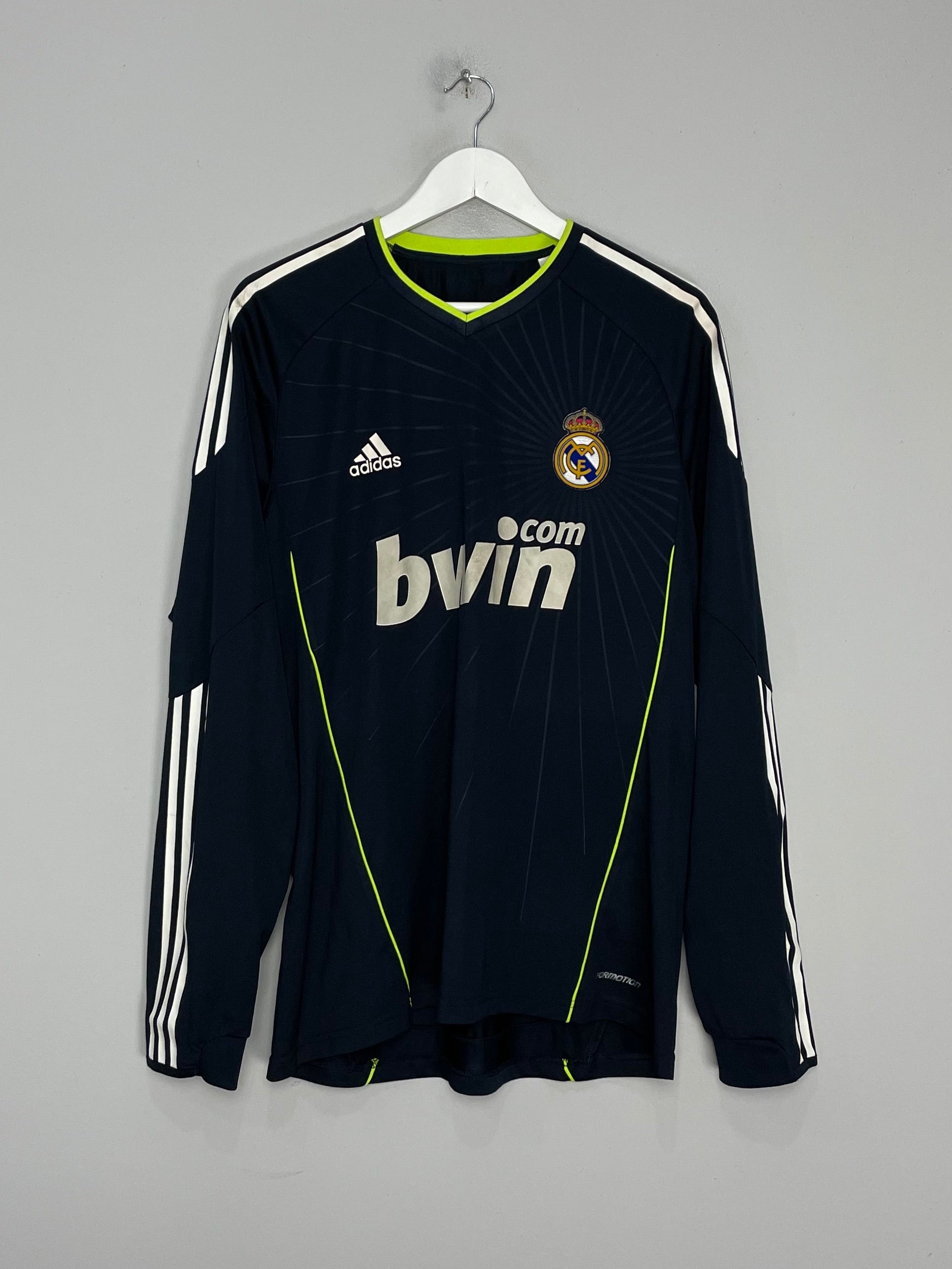 2010/11 REAL MADRID #4 *PLAYER ISSUE* L/S AWAY SHIRT (XL) ADIDAS