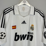 2008/09 REAL MADRID HUNTELAAR #19 C/L HOME SHIRT (XXL) ADIDAS