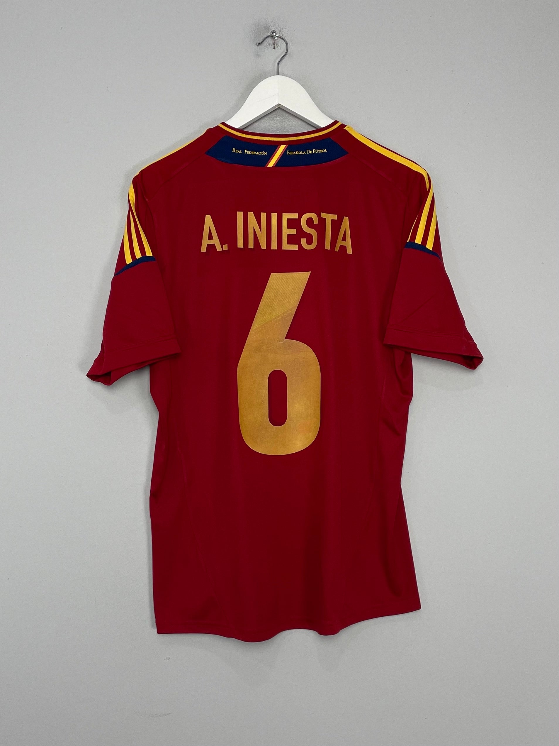 2011/12 SPAIN A.INIESTA #6 HOME SHIRT (L) ADIDAS