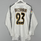 2004/05 REAL MADRID BECKHAM #23 L/S HOME SHIRT (L) ADIDAS