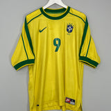 1998/00 BRAZIL RONALDO #9 HOME SHIRT (L) NIKE