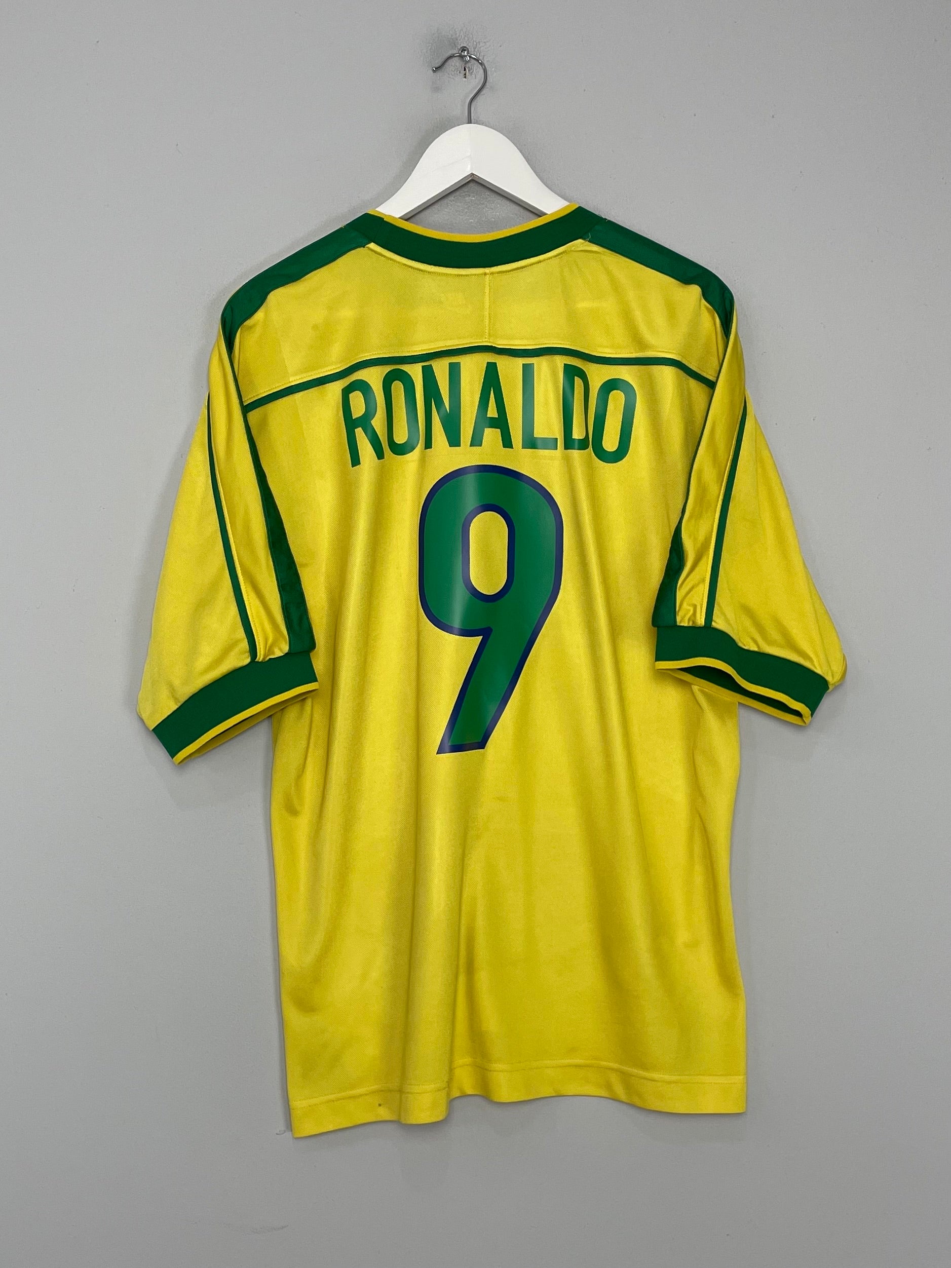 1998/00 BRAZIL RONALDO #9 HOME SHIRT (L) NIKE