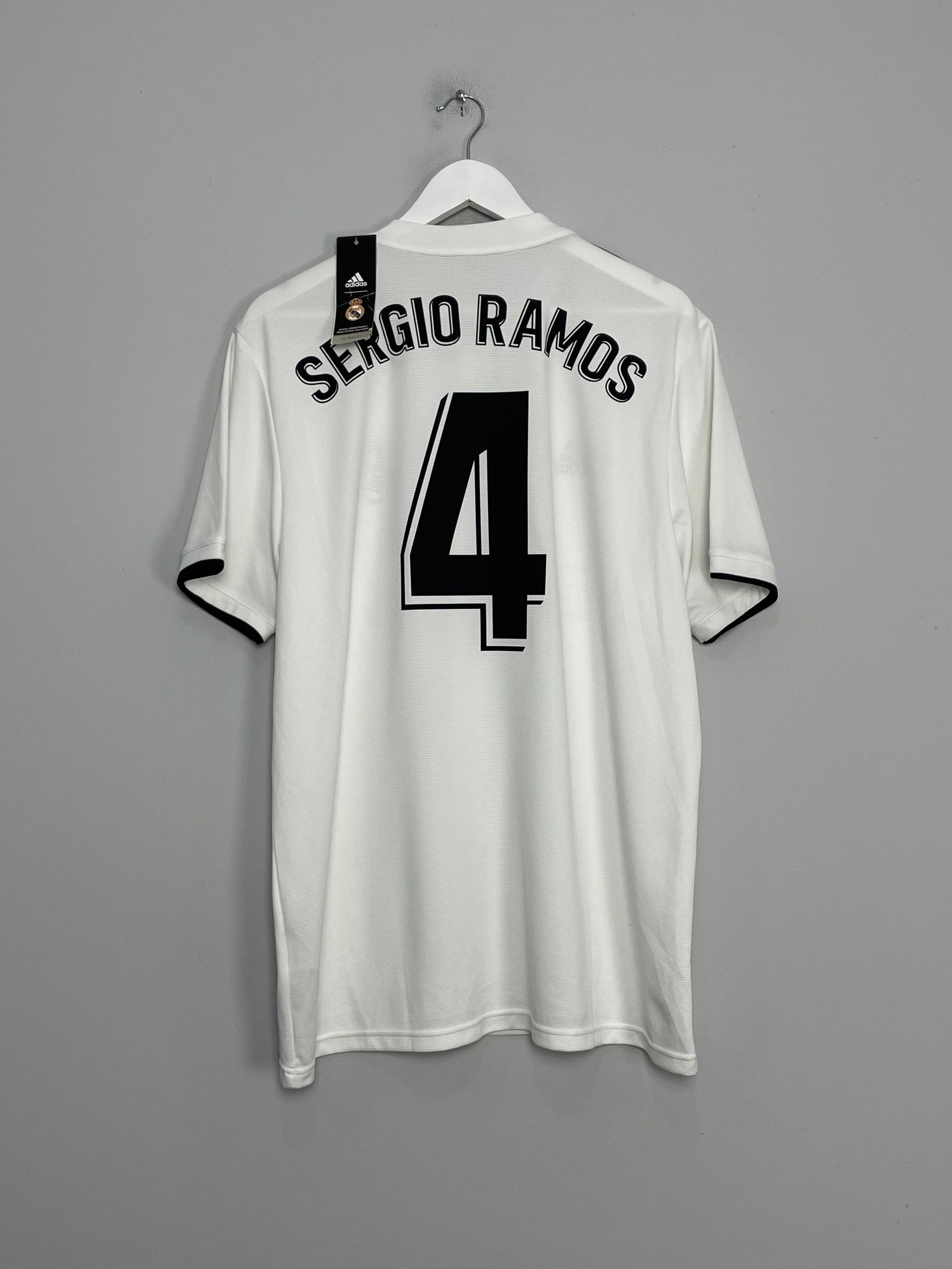 2018/19 REAL MADRID SERGIO RAMOS #4 *BNWT* HOME SHIRT (XL) ADIDAS