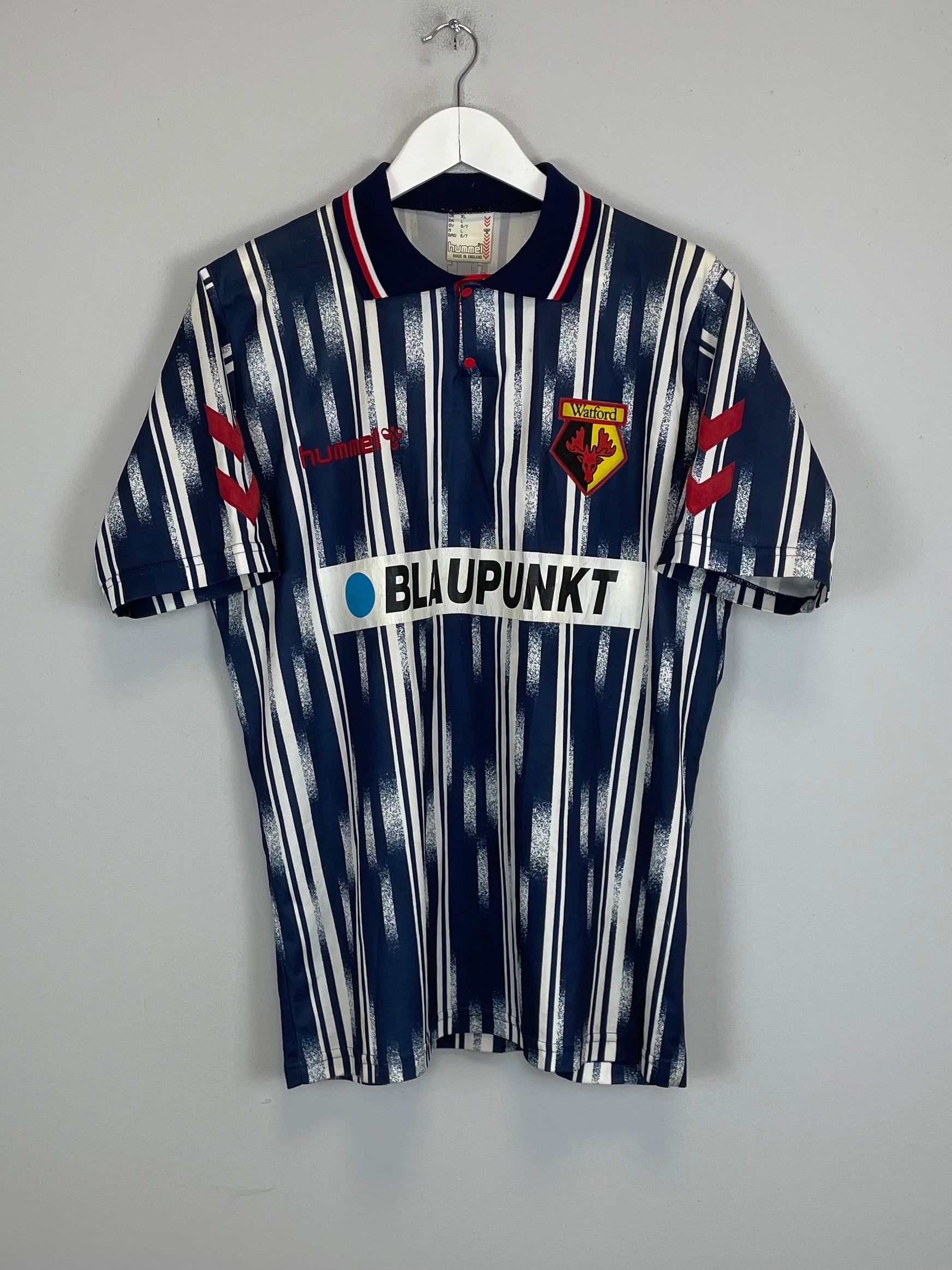 1993/95 WATFORD RAMAGE #6 *SIGNED* AWAY SHIRT (L) HUMMEL