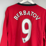 2009/10 MANCHESTER UNITED BERBATOV #9 L/S HOME SHIRT (XL) NIKE