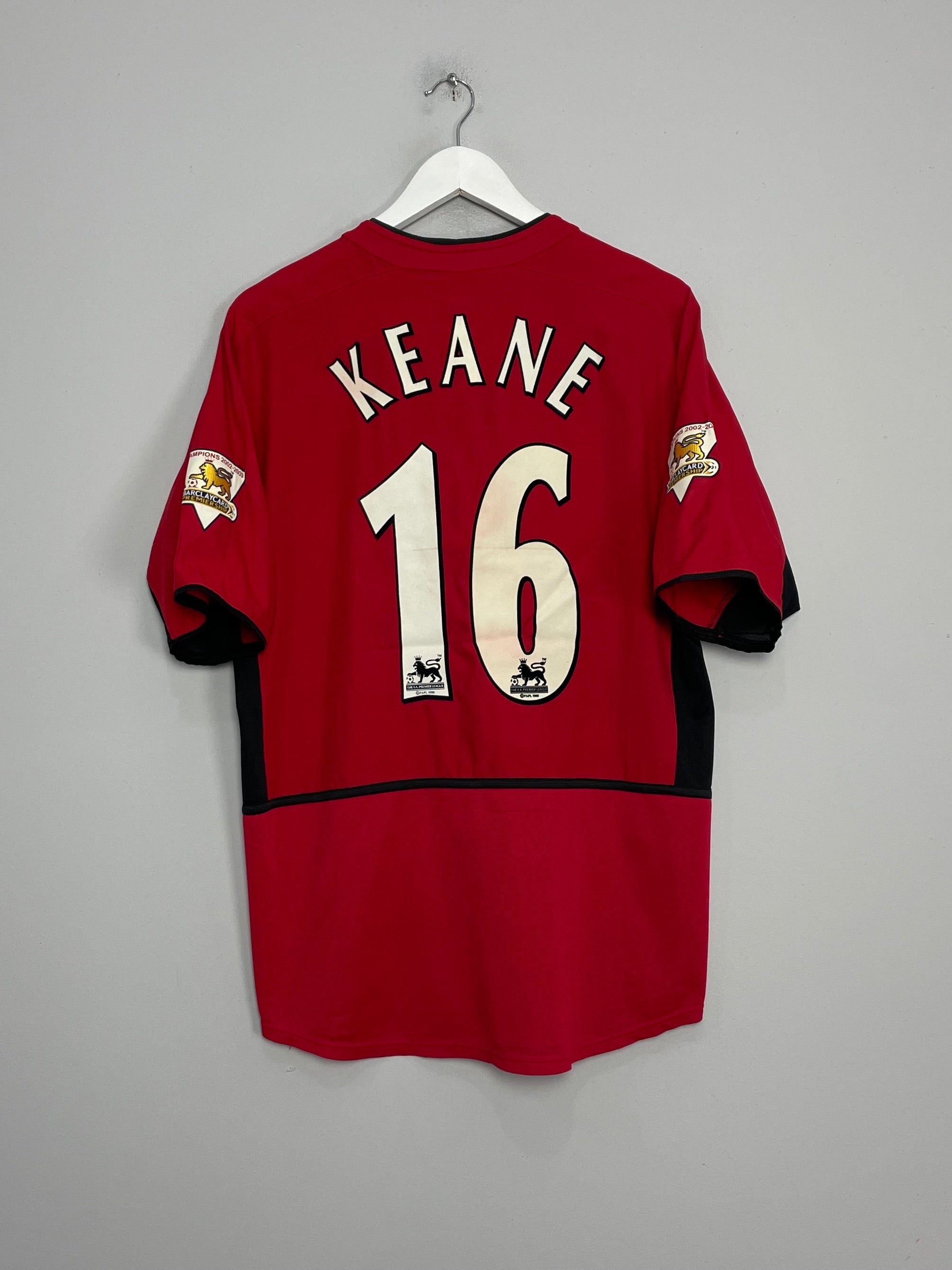 2002/04 MANCHESTER UNITED KEANE #16 HOME SHIRT (M) NIKE