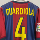 1998/00 BARCELONA GUARDIOLA #4 HOME SHIRT (L) NIKE