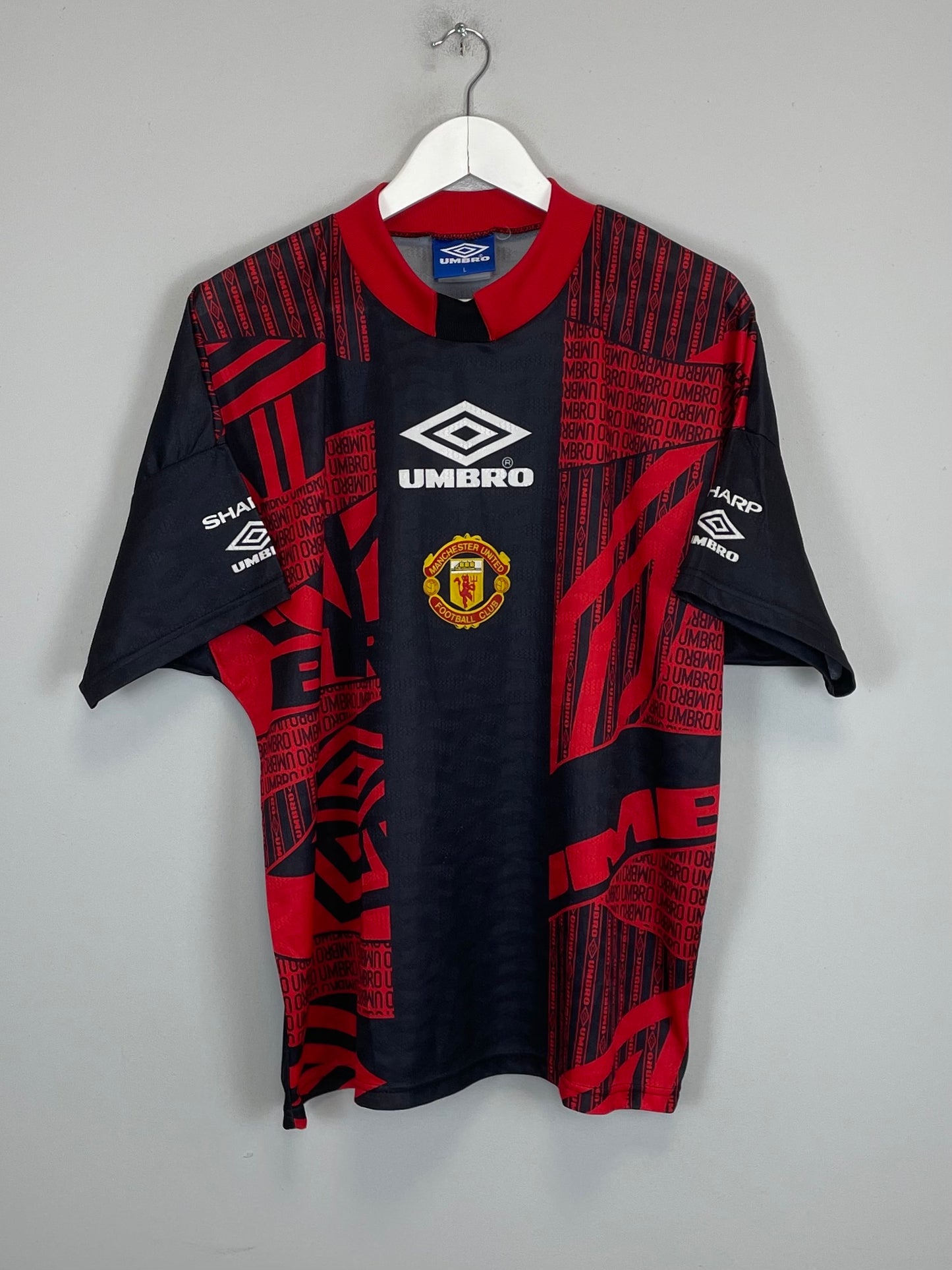 1996/97 MANCHESTER UNITED TRAINING SHIRT (L) UMBRO