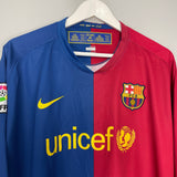 2008/10 BARCELONA MESSI #10 L/S HOME SHIRT (XL) NIKE