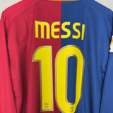 2008/10 BARCELONA MESSI #10 L/S HOME SHIRT (XL) NIKE