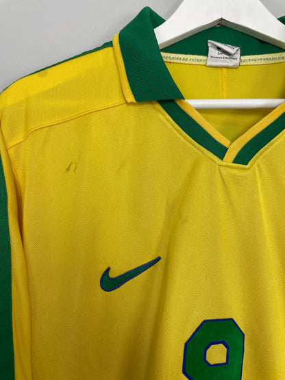 1998/00 BRAZIL RONALDO #9 HOME SHIRT (L) NIKE