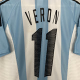 2002/04 ARGENTINA VERON #11 HOME SHIRT (M) ADIDAS