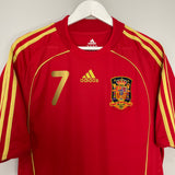 2008/10 SPAIN DAVID VILLA #7 HOME SHIRT (L) ADIDAS