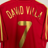 2008/10 SPAIN DAVID VILLA #7 HOME SHIRT (L) ADIDAS