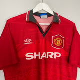 1994/96 MANCHESTER UNITED BECKHAM #24 HOME SHIRT (L) UMBRO