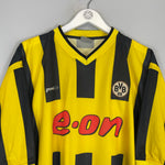 Borussia Dortmund 2000/02 home shirt in XL, featuring black and yellow stripes and a faded badge, by Goool.