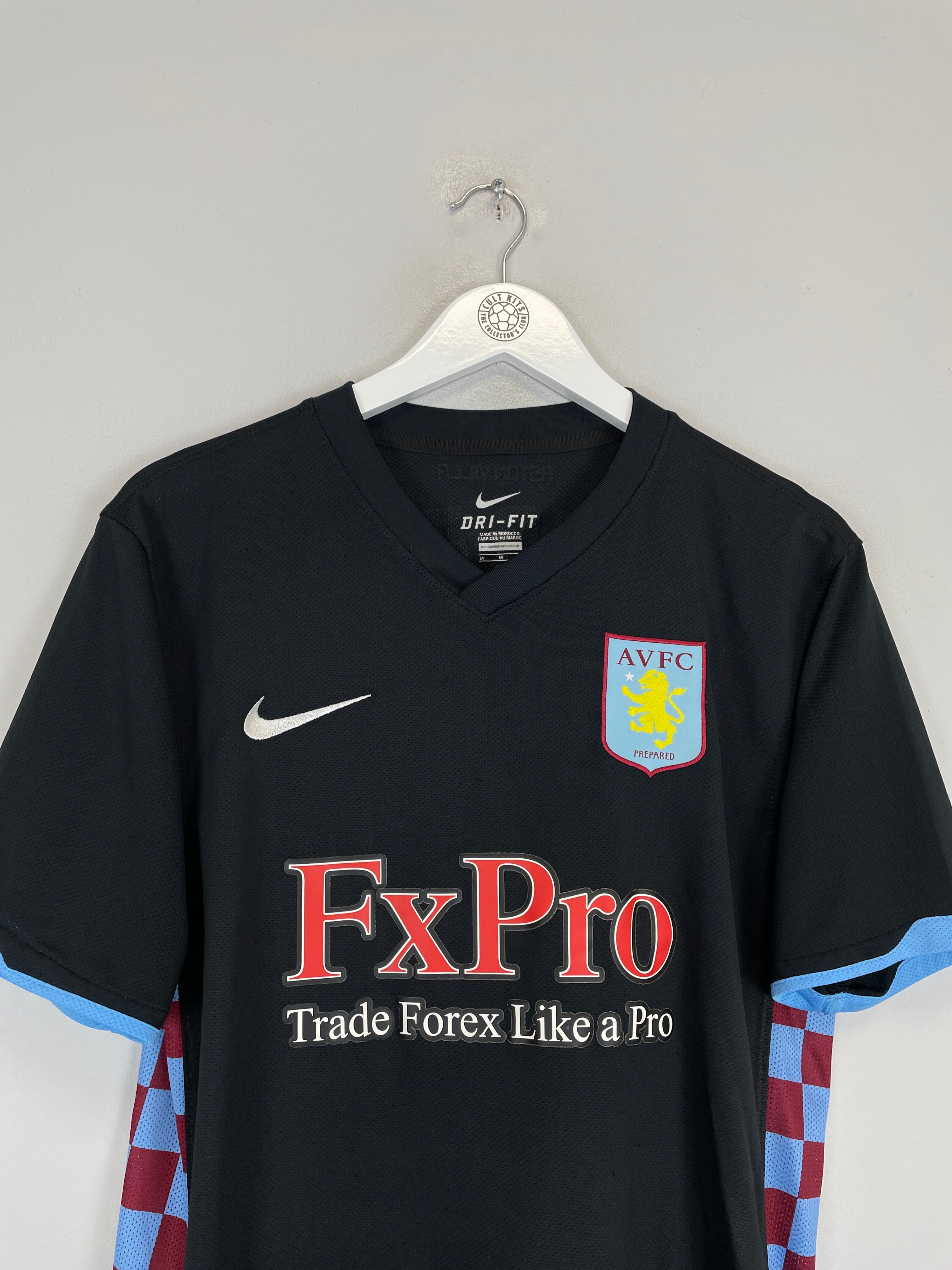 2010/11 Aston Villa away shirt by Nike, Robert Pires, size medium, black with claret and blue details, excellent condition.