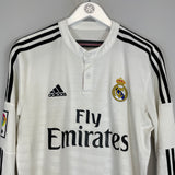 2018/19 Real Madrid James #10 L/S home shirt by Adidas, size L, in very good condition with minimal fade, featuring team logo.