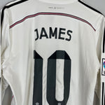 2018/19 Real Madrid James Rodriguez #10 long sleeve home shirt, Adidas, size large, very good condition.