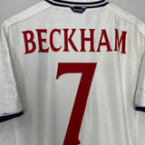 1999/01 ENGLAND BECKHAM #7 HOME SHIRT (XL) UMBRO