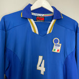 1996/97 ITALY #4 *PLAYER ISSUE* L/S HOME SHIRT (XL) NIKE