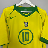 2004/06 BRAZIL RONALDINHO #10 HOME SHIRT (L) NIKE