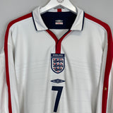 2003/05 ENGLAND BECKHAM #7 L/S HOME SHIRT (XXL) UMBRO