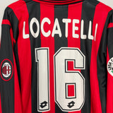 1994/95 AC MILAN LOCATELLI #16 *MATCH ISSUE* L/S HOME SHIRT (XL) LOTTO