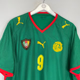 2008/09 Cameroon Eto'o #9 home shirt by Puma, size XXL, featuring national team crest and lion emblem.