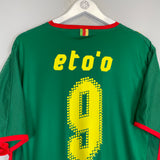 2008/09 Cameroon home shirt featuring Eto'o #9, green design with red accents, size XXL, by Puma.