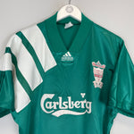 1992/93 Liverpool Centenary Away Shirt by Adidas, medium size, featuring Carlsberg logo and faint badge marks.