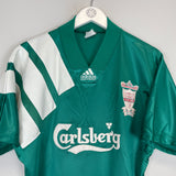 1992/93 Liverpool Centenary Away Shirt by Adidas, medium size, featuring Carlsberg logo and faint badge marks.