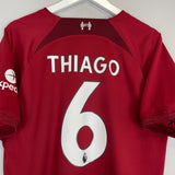 Thiago Alcantara #6 Liverpool home shirt, back view, 2022/23 season, Nike, size XL, excellent condition.