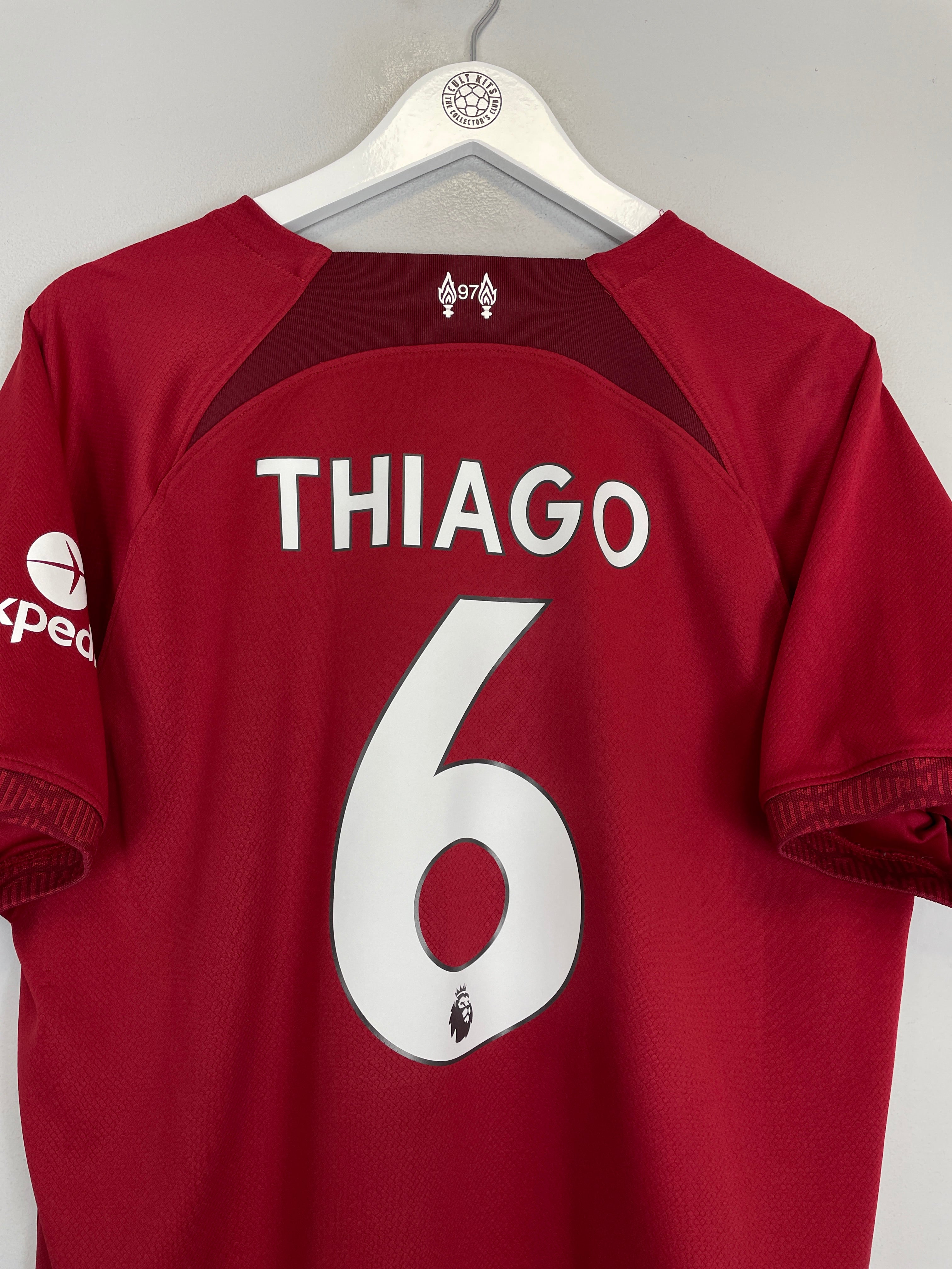 Thiago Alcantara #6 Liverpool home shirt, back view, 2022/23 season, Nike, size XL, excellent condition.