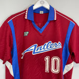 1992/93 Kashima Antlers Zico #10 home shirt in red and blue, size UK Large, excellent condition, player jersey design.