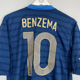 2012/13 France Benzema #10 home shirt, Nike, large size, excellent condition, blue and gold design, official team merchandise.