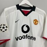 2002/03 MANCHESTER UNITED SCHOLES #18 C/L AWAY SHIRT (M) NIKE