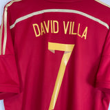 2013/15 SPAIN DAVID VILLA #7 HOME SHIRT (XL) ADIDAS