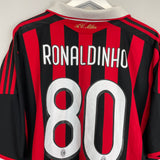 2009/10 AC MILAN RONALDINHO #80 HOME SHIRT (XXL) ADIDAS