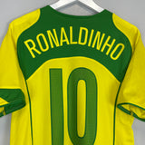 2004/06 BRAZIL RONALDINHO #10 HOME SHIRT (M) NIKE