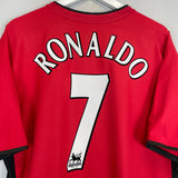 2002/04 MANCHESTER UNITED RONALDO #7 HOME SHIRT (L) NIKE