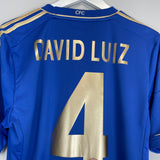 2012/13 CHELSEA DAVID LUIZ #4 HOME SHIRT (M) ADIDAS