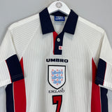 1998 ENGLAND BECKHAM #7 HOME SHIRT (M) UMBRO