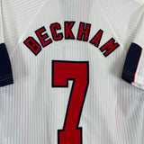 1998 ENGLAND BECKHAM #7 HOME SHIRT (M) UMBRO