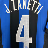 2005/06 INTER MILAN J.ZANETTI #4 HOME SHIRT (L) NIKE