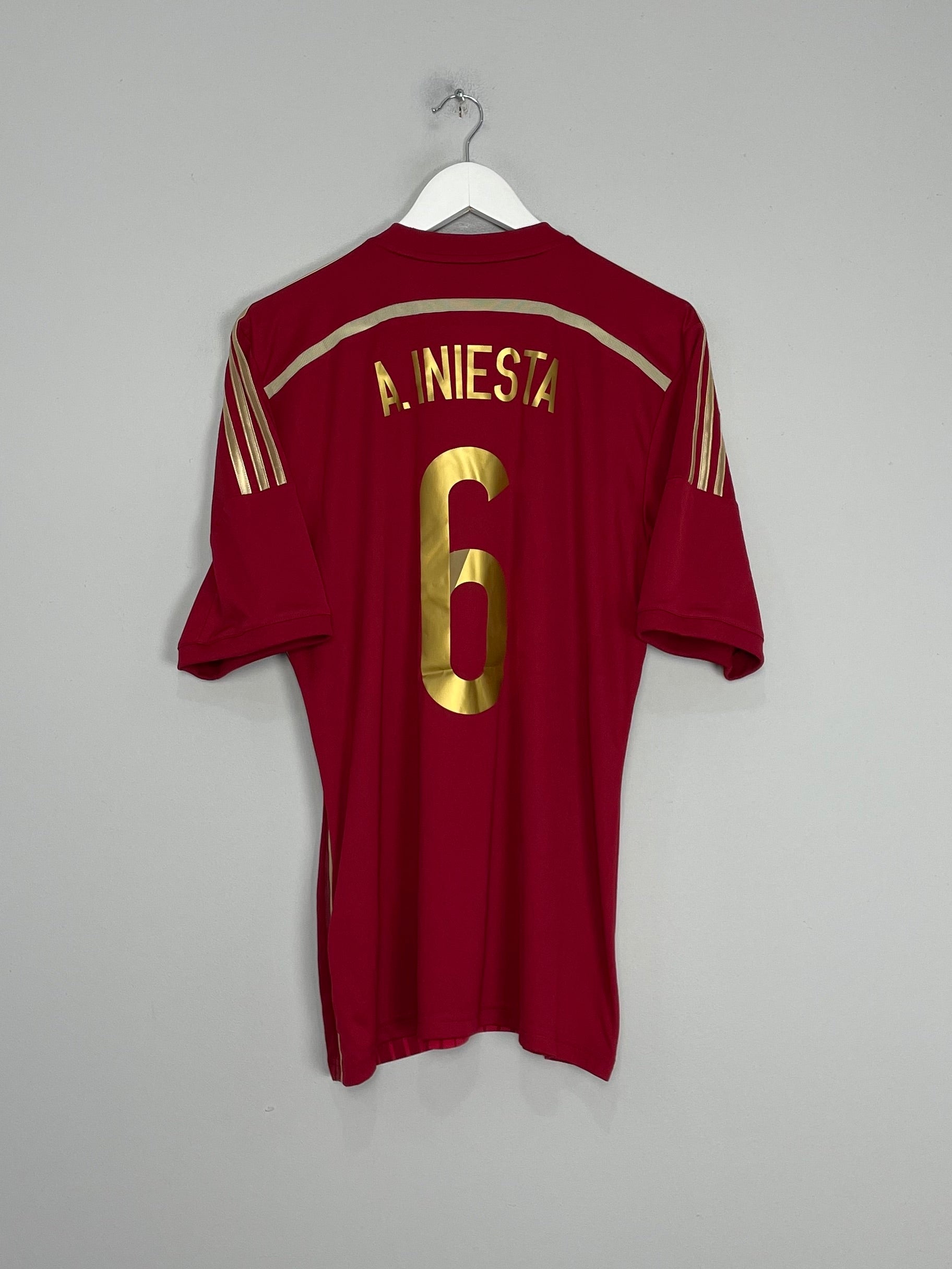 2014/15 SPAIN A.INIESTA #6 HOME SHIRT (M) ADIDAS