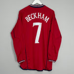 2002/04 ENGLAND BECKHAM #7 L/S AWAY SHIRT (M) UMBRO