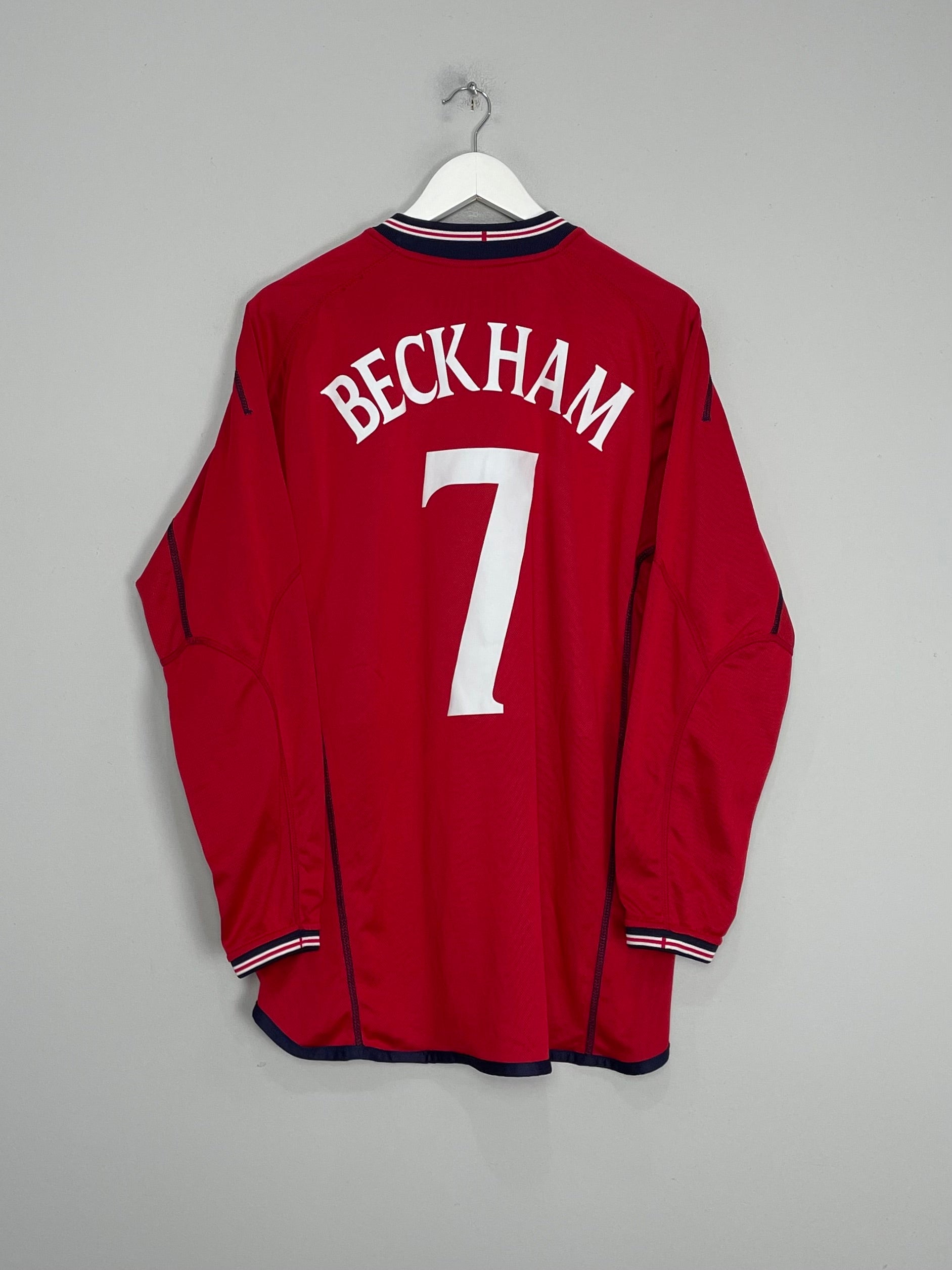 2002/04 ENGLAND BECKHAM #7 L/S AWAY SHIRT (M) UMBRO