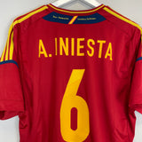 2011/12 SPAIN A.INIESTA #6 HOME SHIRT (XL) ADIDAS