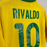 2000/02 BRAZIL RIVALDO #10 HOME SHIRT (M) NIKE